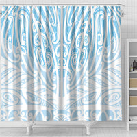 Blue New Zealand Puhoro Maori Tattoo Shower Curtain LT14 - Polynesian Pride