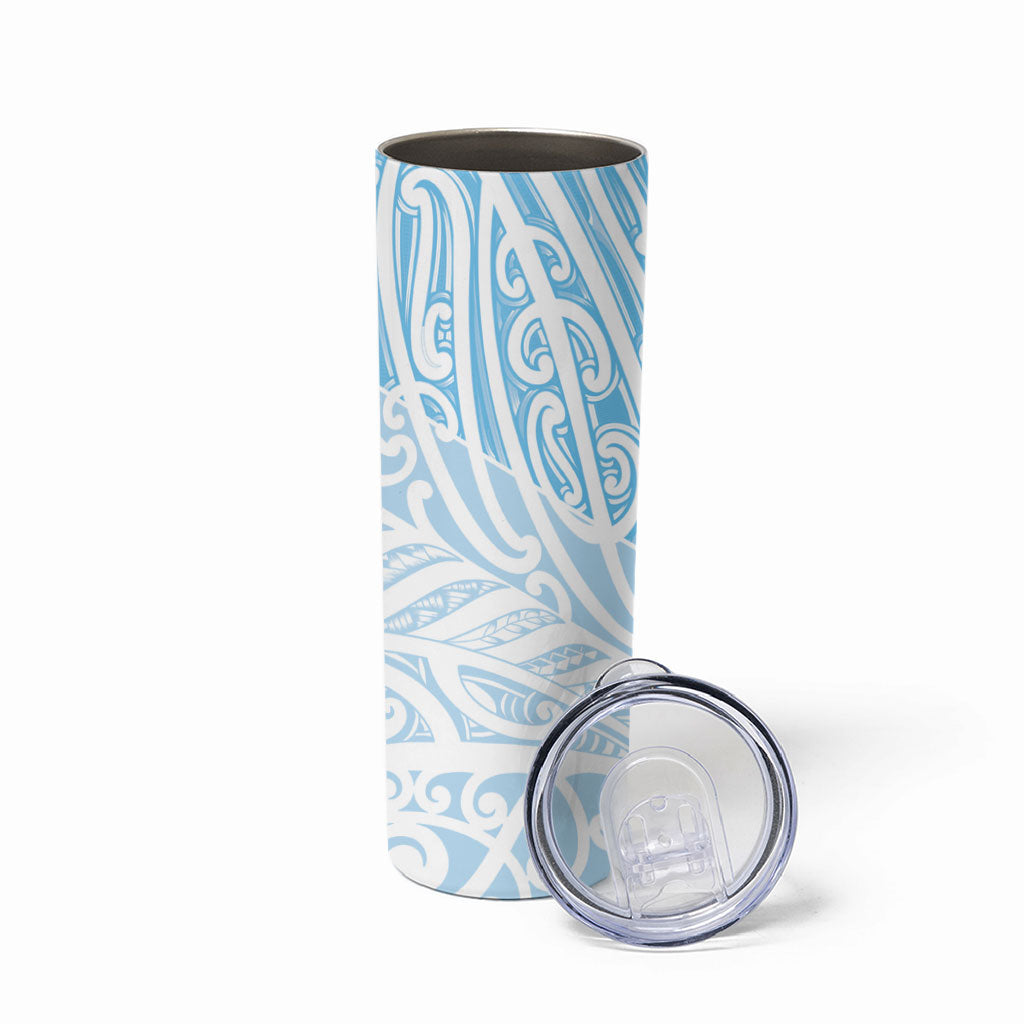 Blue New Zealand Puhoro Maori Tattoo Skinny Tumbler LT14 - Polynesian Pride