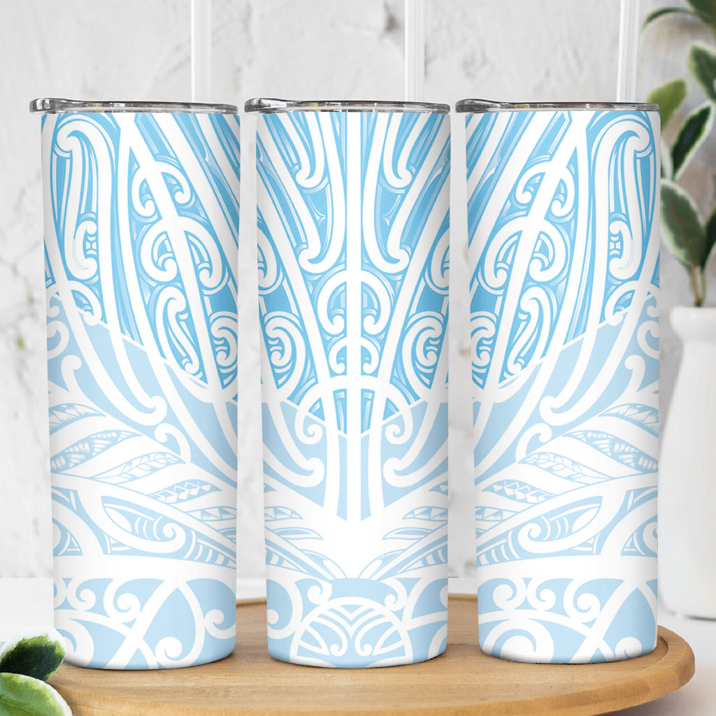 Blue New Zealand Puhoro Maori Tattoo Skinny Tumbler LT14 - Polynesian Pride