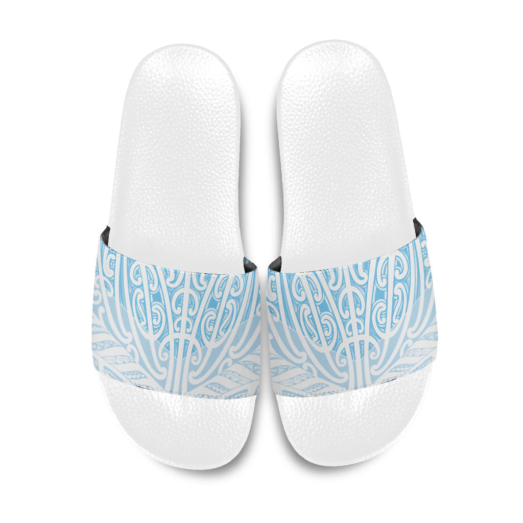 Blue New Zealand Puhoro Maori Tattoo Slide Sandals LT14 Blue - Polynesian Pride