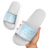 Blue New Zealand Puhoro Maori Tattoo Slide Sandals LT14 - Polynesian Pride