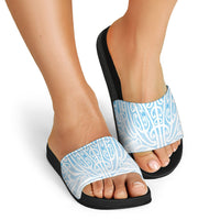 Blue New Zealand Puhoro Maori Tattoo Slide Sandals LT14 - Polynesian Pride