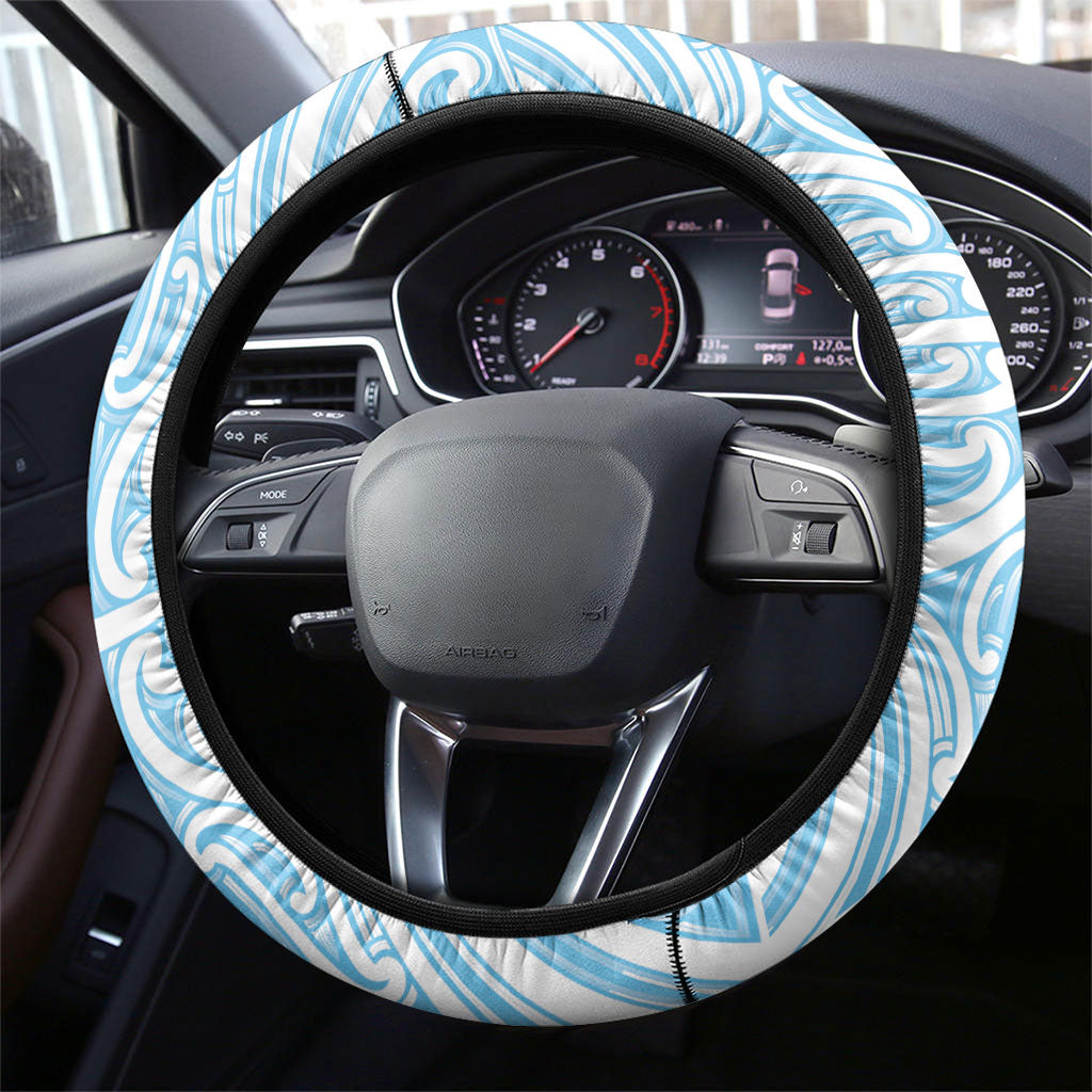 Blue New Zealand Puhoro Maori Tattoo Steering Wheel Cover LT14 - Polynesian Pride