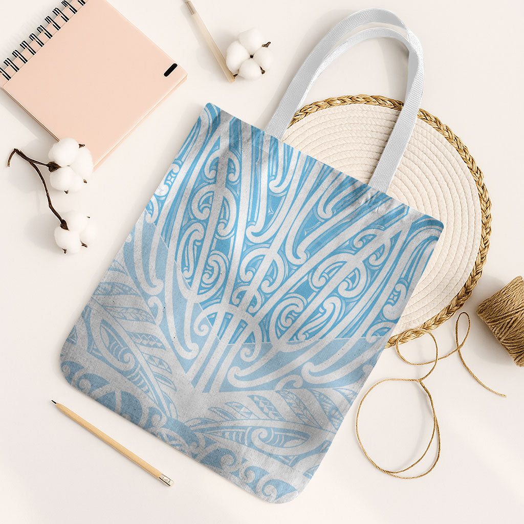 Blue New Zealand Puhoro Maori Tattoo Tote Bag LT14 White Strap One Size Blue - Polynesian Pride