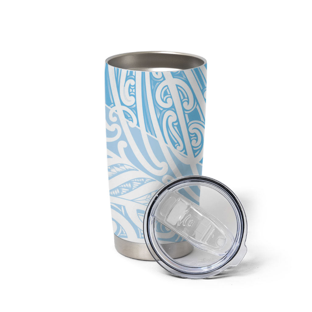 Blue New Zealand Puhoro Maori Tattoo Tumbler Cup LT14 - Polynesian Pride