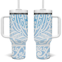 Blue New Zealand Puhoro Maori Tattoo Tumbler With Handle LT14 One Size: 40 oz Blue - Polynesian Pride