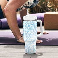 Blue New Zealand Puhoro Maori Tattoo Tumbler With Handle LT14 - Polynesian Pride