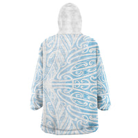 Blue New Zealand Puhoro Maori Tattoo Wearable Blanket Hoodie LT14 - Polynesian Pride