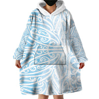 Blue New Zealand Puhoro Maori Tattoo Wearable Blanket Hoodie LT14 - Polynesian Pride