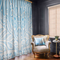 Blue New Zealand Puhoro Maori Tattoo Window Curtain LT14 - Polynesian Pride