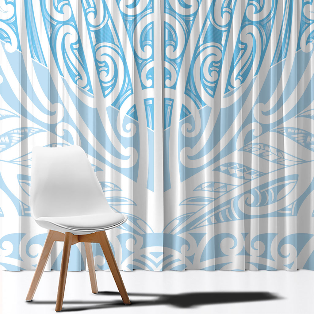 Blue New Zealand Puhoro Maori Tattoo Window Curtain LT14 - Polynesian Pride