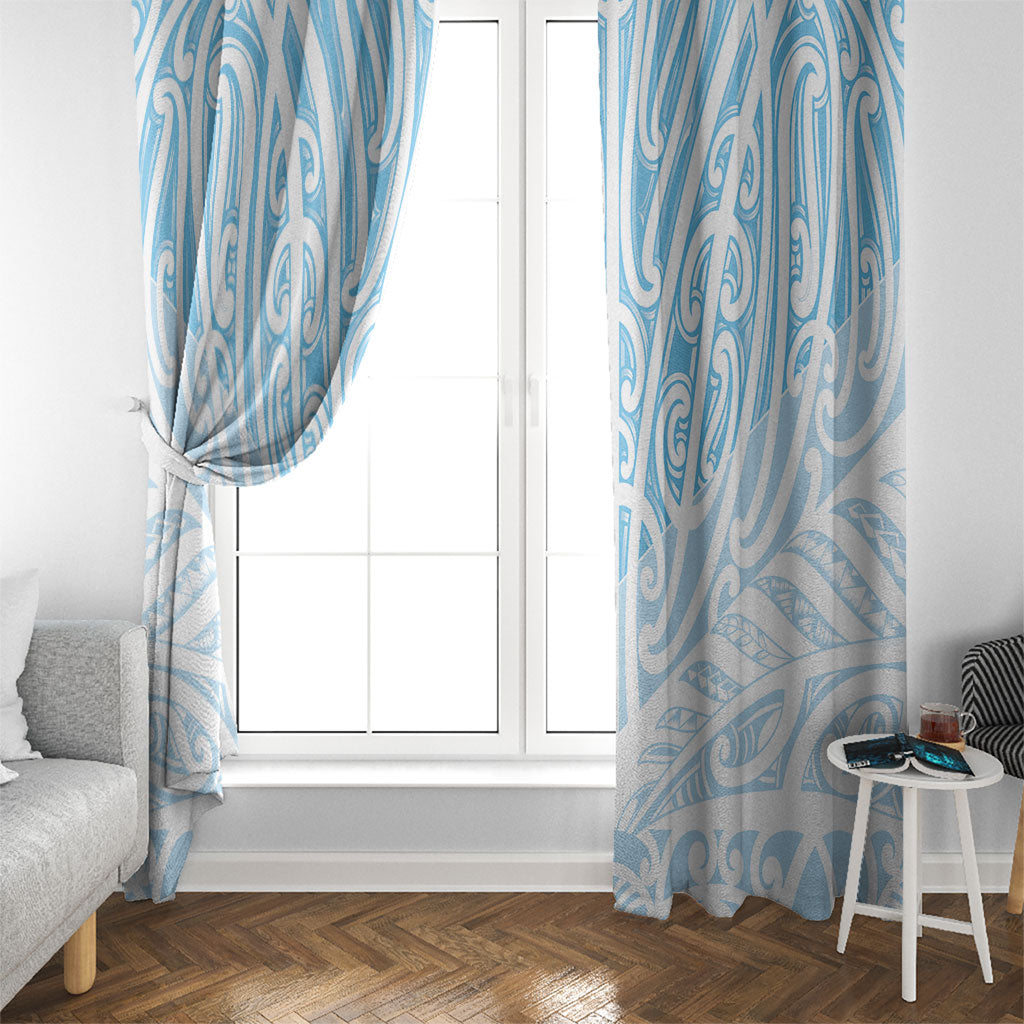 Blue New Zealand Puhoro Maori Tattoo Window Curtain LT14 - Polynesian Pride