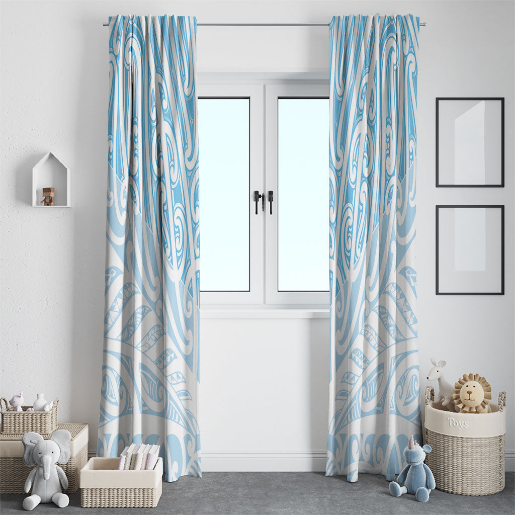 Blue New Zealand Puhoro Maori Tattoo Window Curtain LT14 - Polynesian Pride