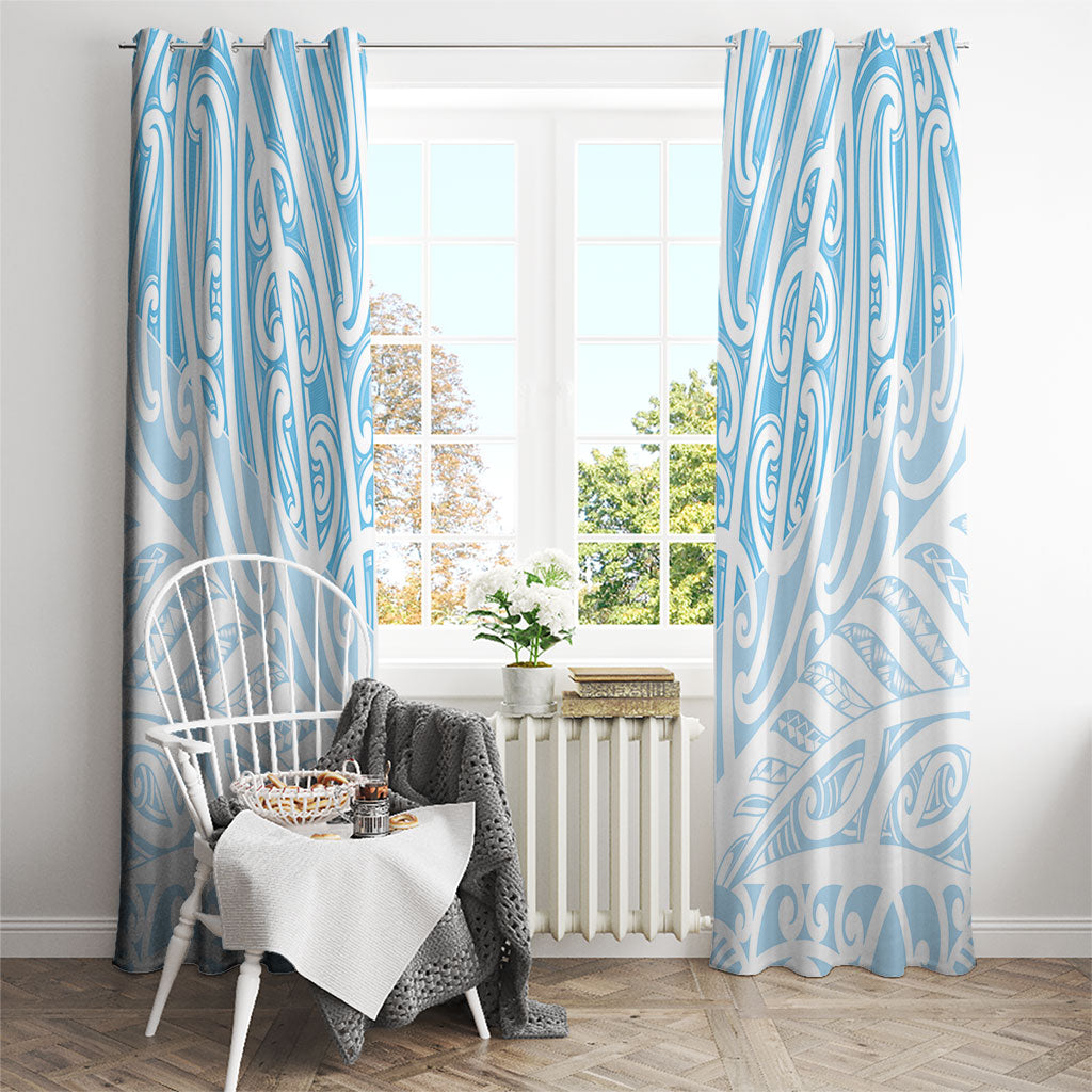 Blue New Zealand Puhoro Maori Tattoo Window Curtain LT14 - Polynesian Pride