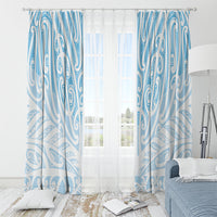 Blue New Zealand Puhoro Maori Tattoo Window Curtain LT14 - Polynesian Pride