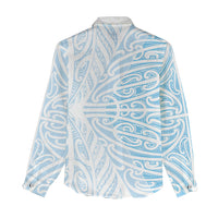 Blue New Zealand Puhoro Maori Tattoo Women Casual Shirt LT14 - Polynesian Pride