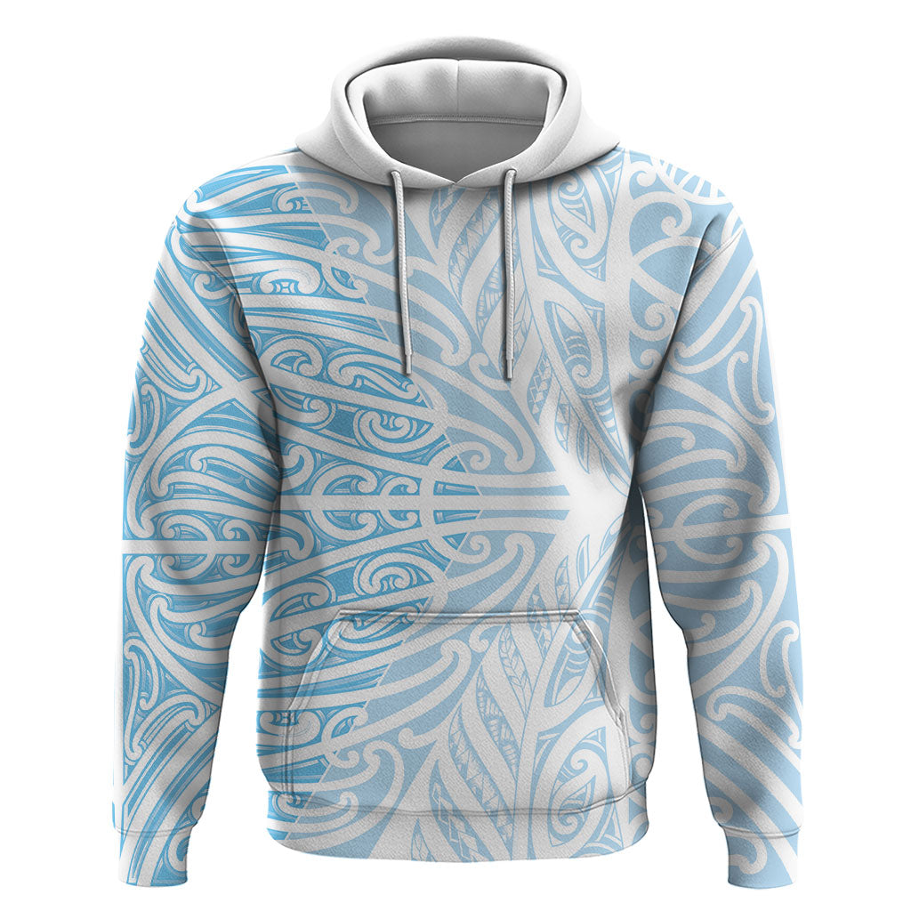 Blue New Zealand Puhoro Maori Tattoo Zip Hoodie LT14 Pullover Hoodie Blue - Polynesian Pride
