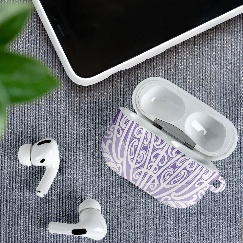 Purple New Zealand Puhoro Maori Tattoo AirPods Case LT14 - Polynesian Pride