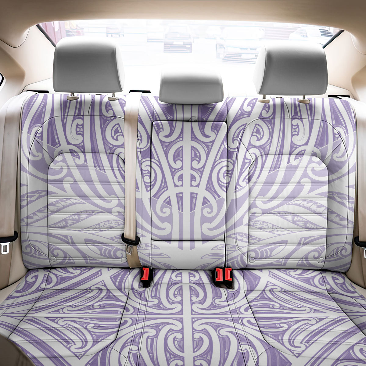 Purple New Zealand Puhoro Maori Tattoo Back Car Seat Cover LT14 - Polynesian Pride