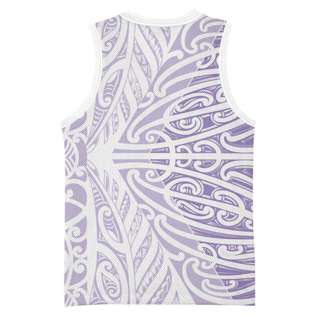 Purple New Zealand Puhoro Maori Tattoo Basketball Jersey LT14 - Polynesian Pride