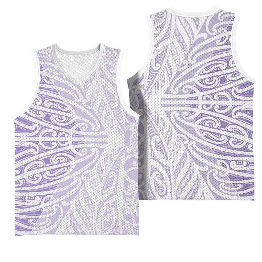 Purple New Zealand Puhoro Maori Tattoo Basketball Jersey LT14 - Polynesian Pride