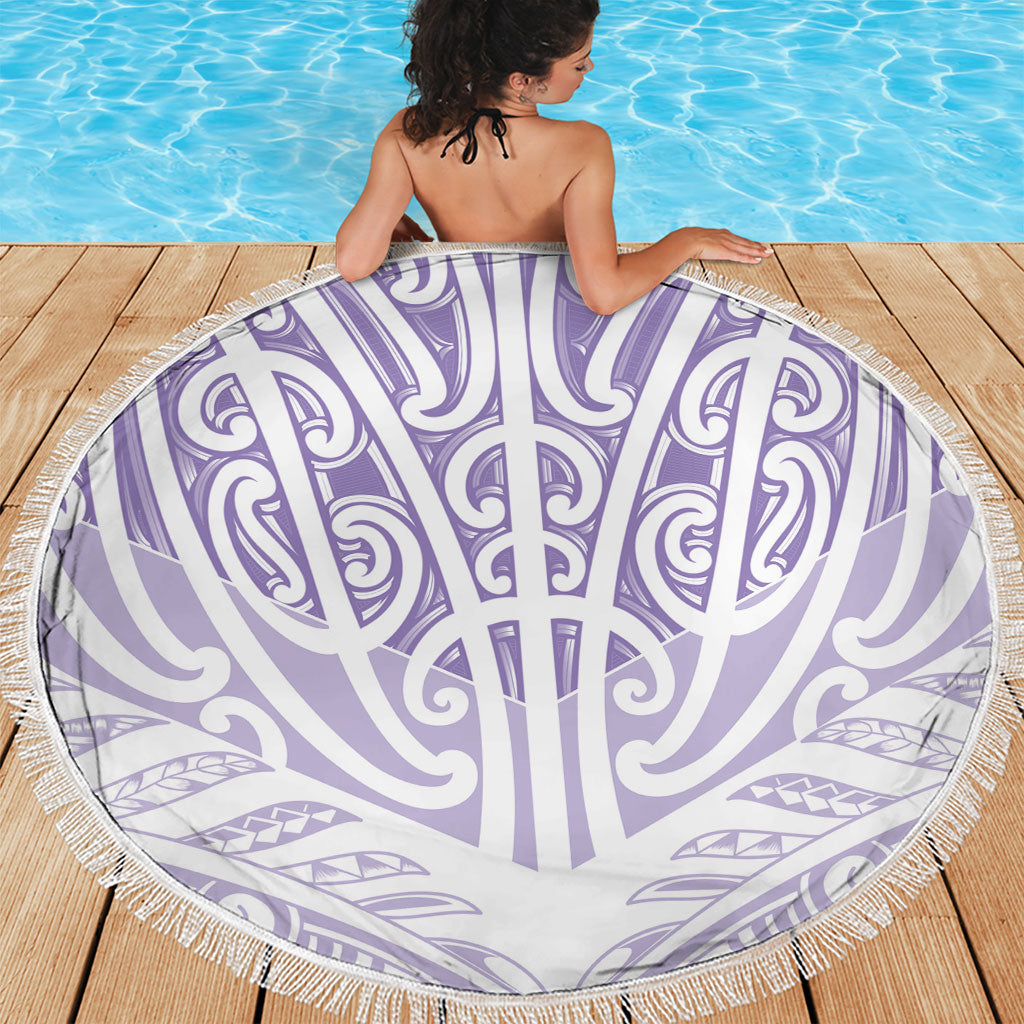 Purple New Zealand Puhoro Maori Tattoo Beach Blanket LT14 - Polynesian Pride