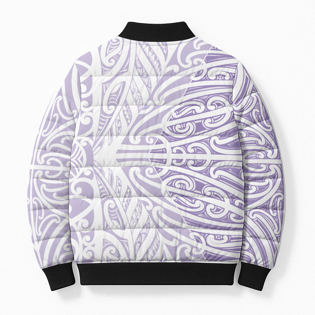 Purple New Zealand Puhoro Maori Tattoo Bomber Puffer Jacket LT14 - Polynesian Pride
