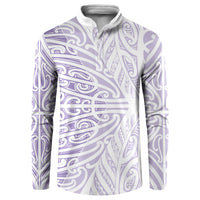 Purple New Zealand Puhoro Maori Tattoo Button Sweatshirt LT14 Purple - Polynesian Pride