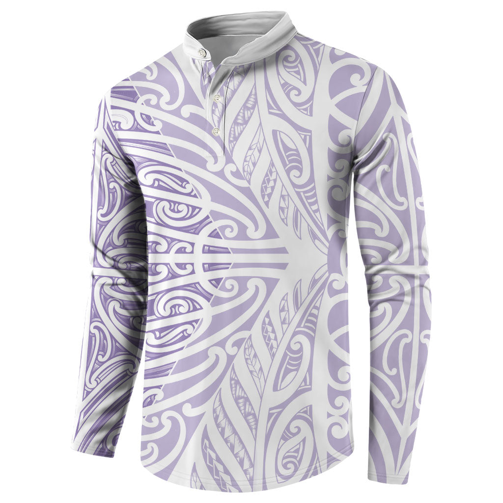 Purple New Zealand Puhoro Maori Tattoo Button Sweatshirt LT14 - Polynesian Pride