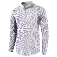 Purple New Zealand Puhoro Maori Tattoo Button Sweatshirt LT14 - Polynesian Pride
