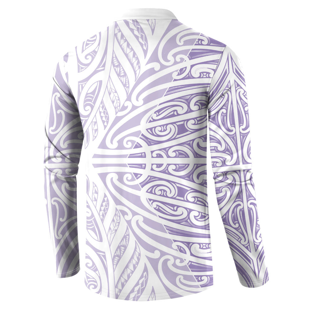Purple New Zealand Puhoro Maori Tattoo Button Sweatshirt LT14 - Polynesian Pride