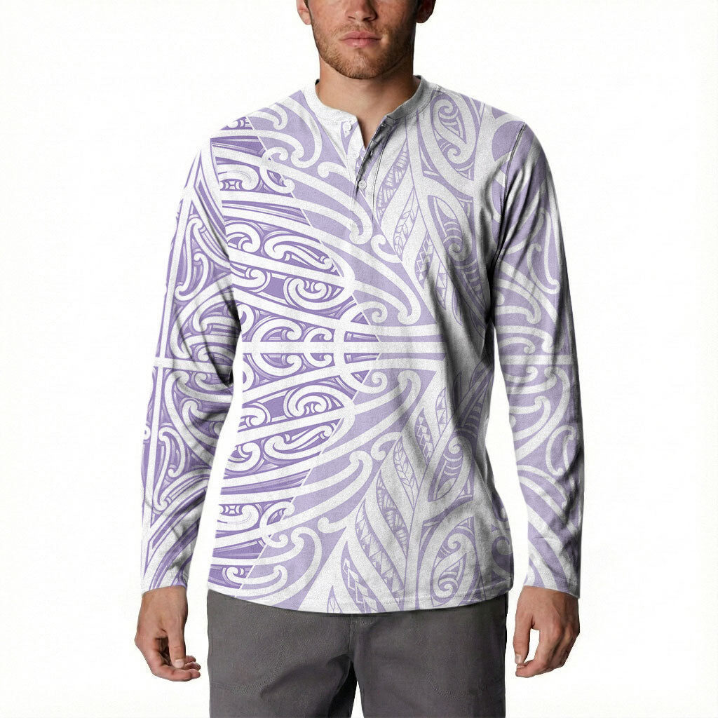Purple New Zealand Puhoro Maori Tattoo Button Sweatshirt LT14 - Polynesian Pride