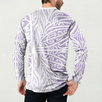 Purple New Zealand Puhoro Maori Tattoo Button Sweatshirt LT14 - Polynesian Pride