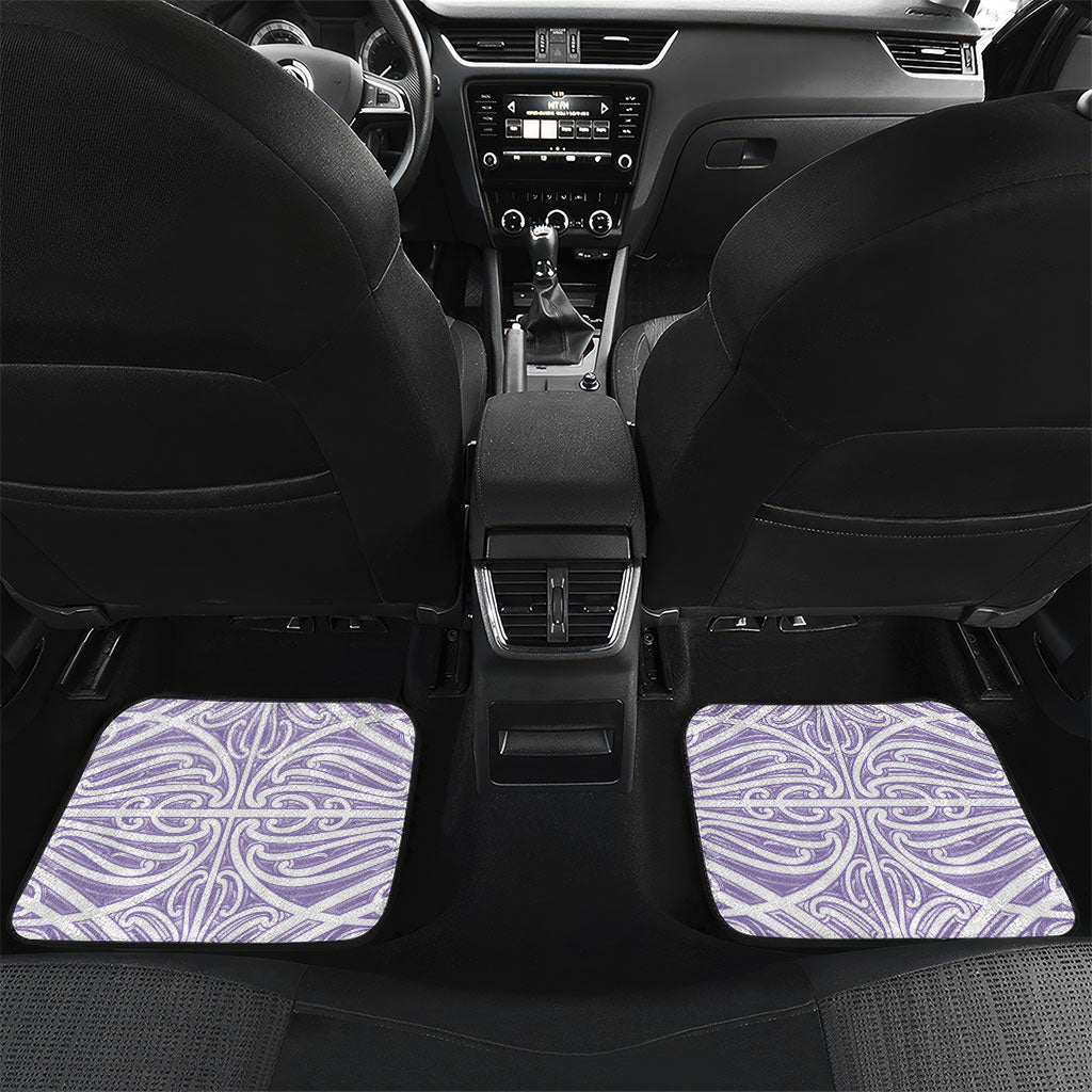 Purple New Zealand Puhoro Maori Tattoo Car Mats LT14 Set 2pcs - Back Purple - Polynesian Pride