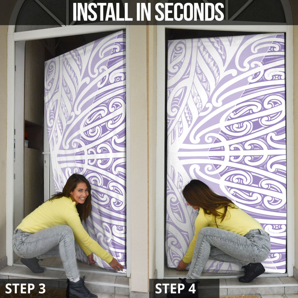 Purple New Zealand Puhoro Maori Tattoo Door Cover LT14 - Polynesian Pride