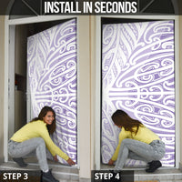Purple New Zealand Puhoro Maori Tattoo Door Cover LT14 - Polynesian Pride