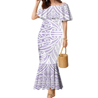 Purple New Zealand Puhoro Maori Tattoo Family Matching Mermaid Dress and Hawaiian Shirt LT14 Mom's Dress Purple - Polynesian Pride