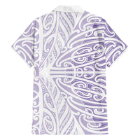 Purple New Zealand Puhoro Maori Tattoo Family Matching Off Shoulder Maxi Dress and Hawaiian Shirt LT14 - Polynesian Pride