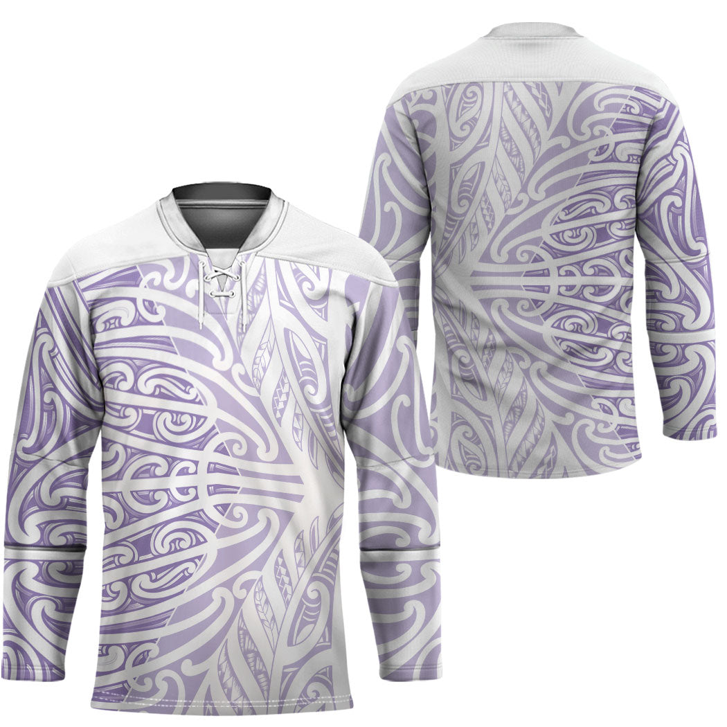 Purple New Zealand Puhoro Maori Tattoo Hockey Jersey LT14 - Polynesian Pride