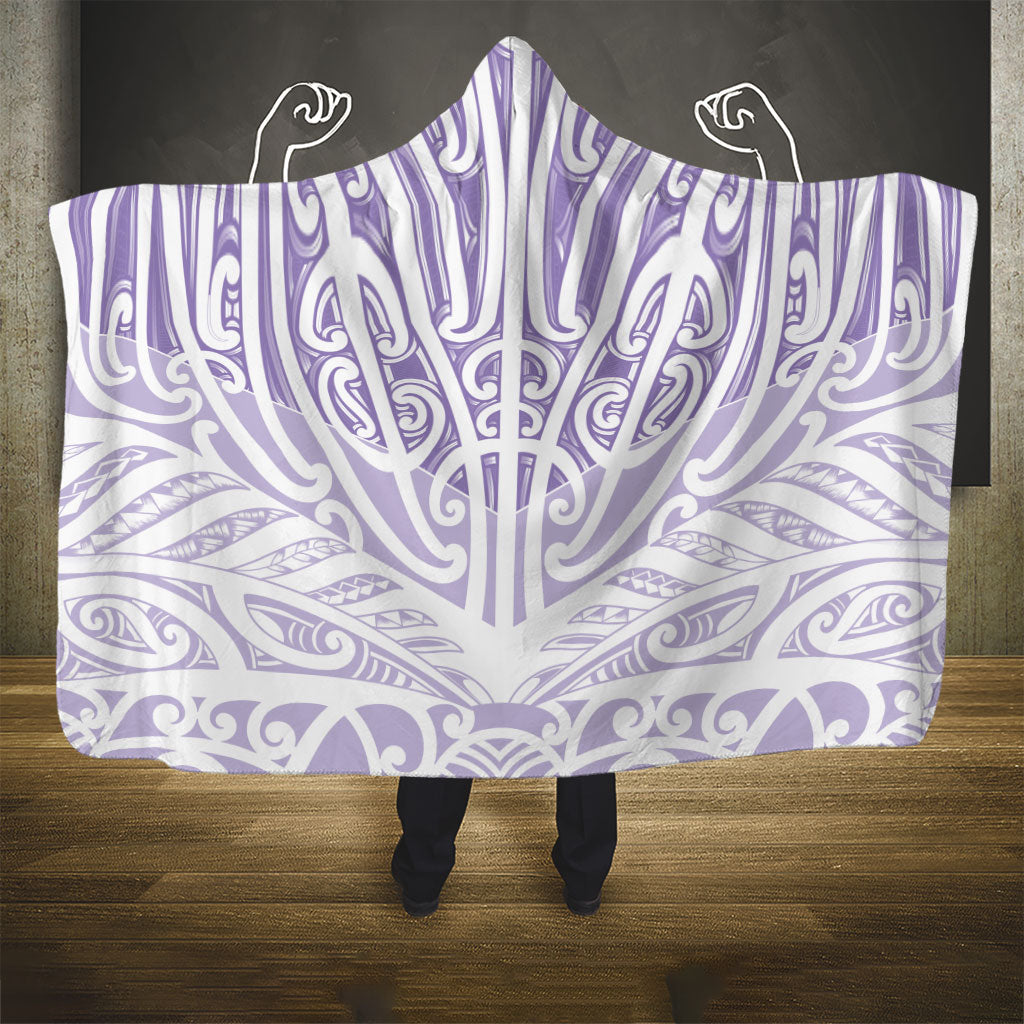 Purple New Zealand Puhoro Maori Tattoo Hooded Blanket LT14 - Polynesian Pride