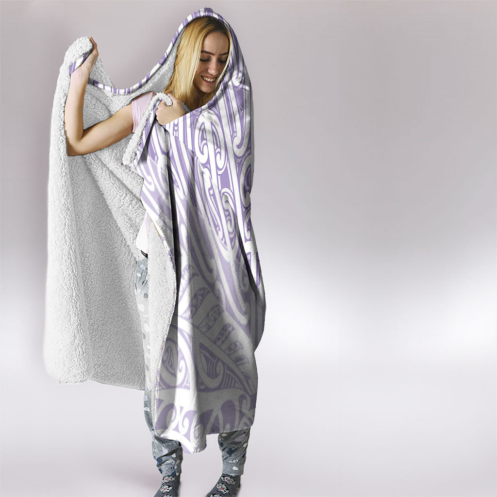 Purple New Zealand Puhoro Maori Tattoo Hooded Blanket LT14 - Polynesian Pride