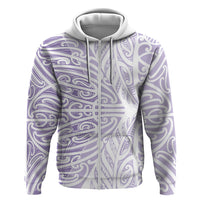 Purple New Zealand Puhoro Maori Tattoo Hoodie LT14 Zip Hoodie Purple - Polynesian Pride