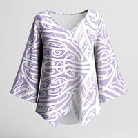 Purple New Zealand Puhoro Maori Tattoo Kimono Sleeve Blouse LT14 Female Purple - Polynesian Pride