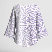 Purple New Zealand Puhoro Maori Tattoo Kimono Sleeve Blouse LT14 - Polynesian Pride