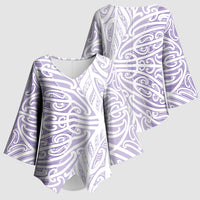 Purple New Zealand Puhoro Maori Tattoo Kimono Sleeve Blouse LT14 - Polynesian Pride