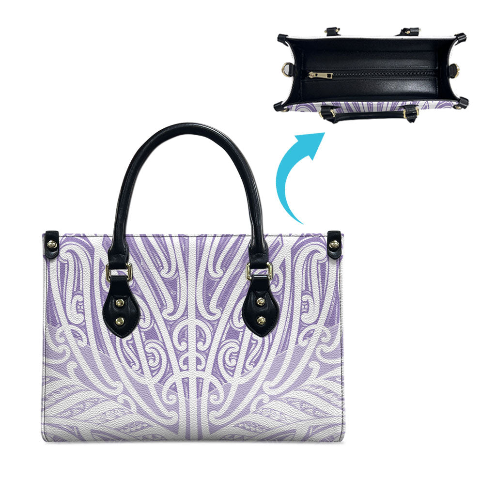 Purple New Zealand Puhoro Maori Tattoo Leather Bag LT14 - Polynesian Pride