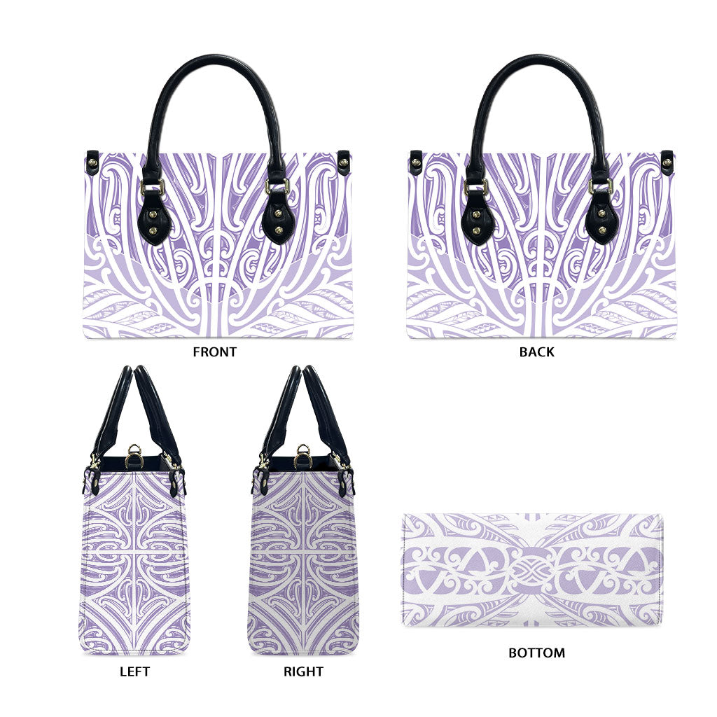 Purple New Zealand Puhoro Maori Tattoo Leather Bag LT14 - Polynesian Pride