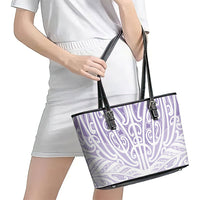 Purple New Zealand Puhoro Maori Tattoo Leather Tote Bag LT14 - Polynesian Pride