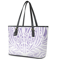 Purple New Zealand Puhoro Maori Tattoo Leather Tote Bag LT14 - Polynesian Pride
