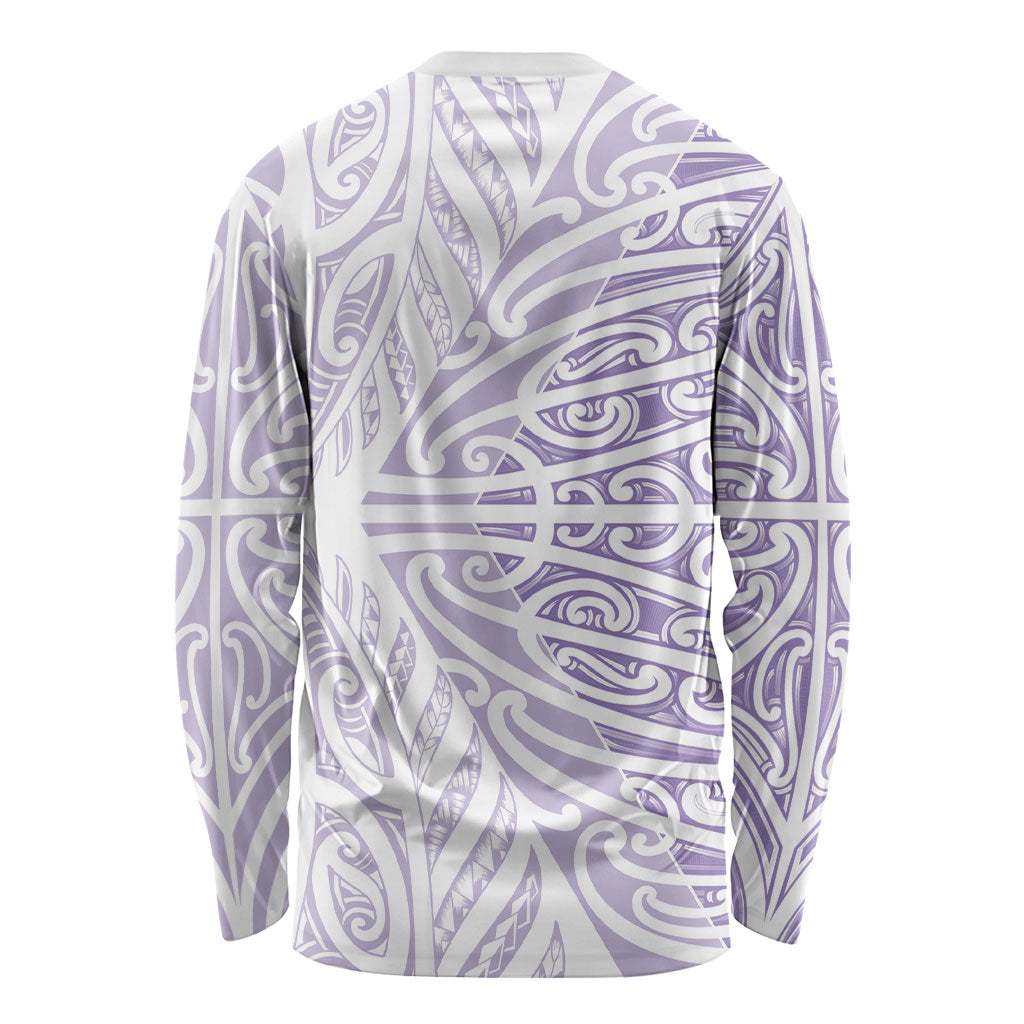Purple New Zealand Puhoro Maori Tattoo Long Sleeve Shirt LT14 - Polynesian Pride